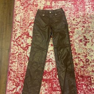 Kript Brown Leather Pants | Poshmark